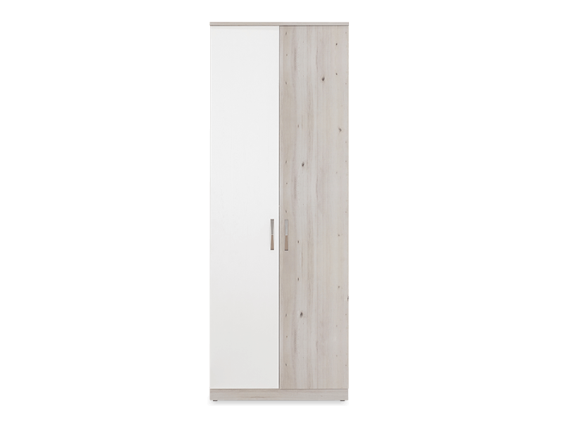 積木系列淡木-雙門拉籃掛物衣櫃